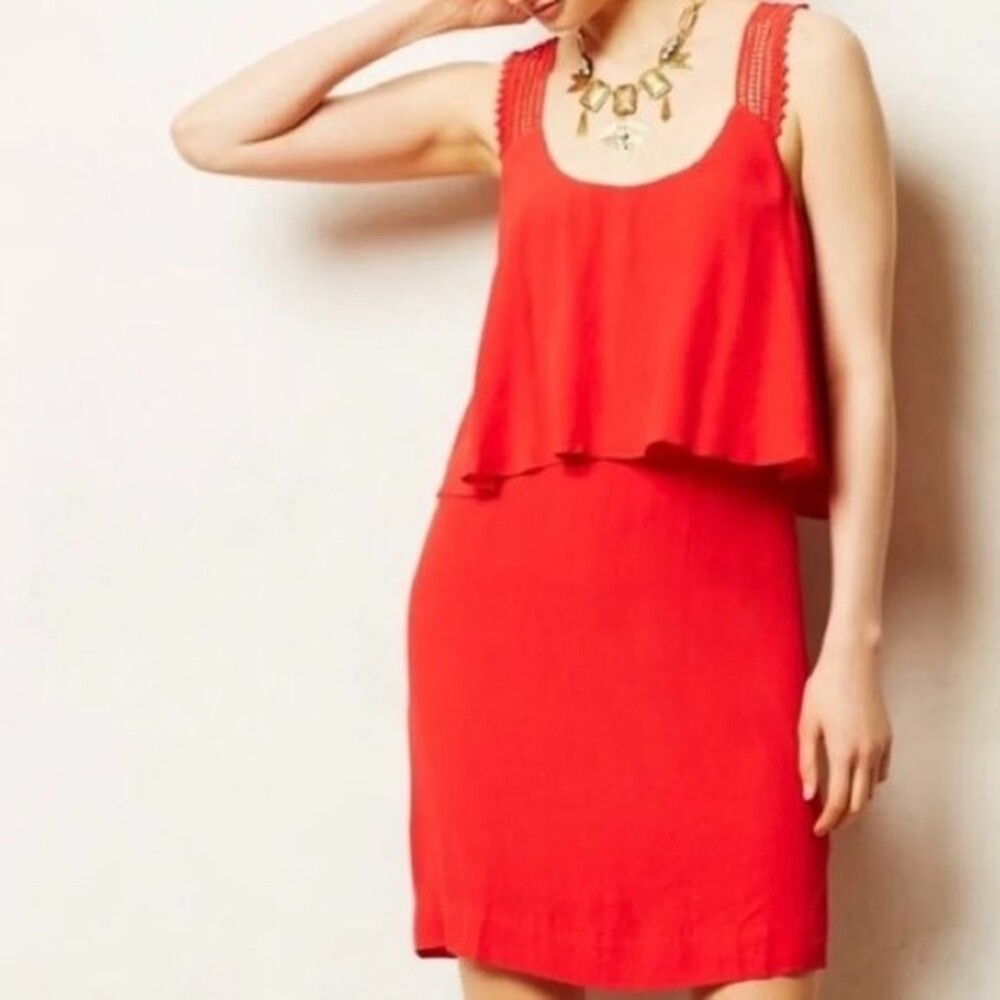 Maeve by Anthropologie Tisana Red Crochet Dress - size 6